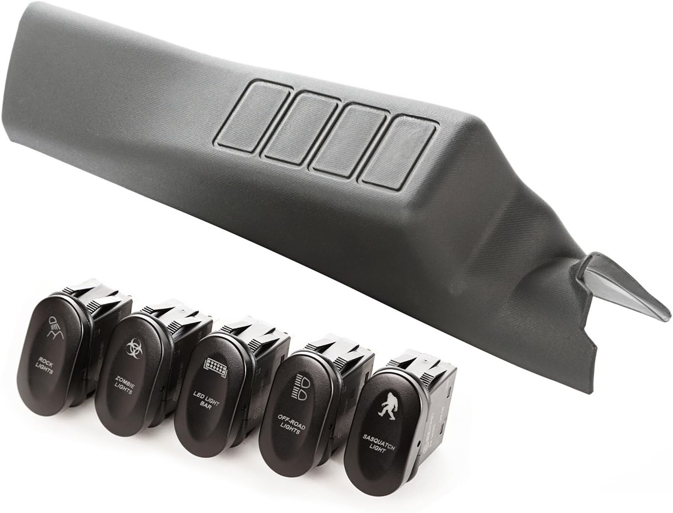 Rugged Ridge Switch Pod for Jeep Wrangler JK | Thermoplastic Olefin (TPO), Black | 17235.71 | Fits 2011-2018 Jeep Wrangler JK