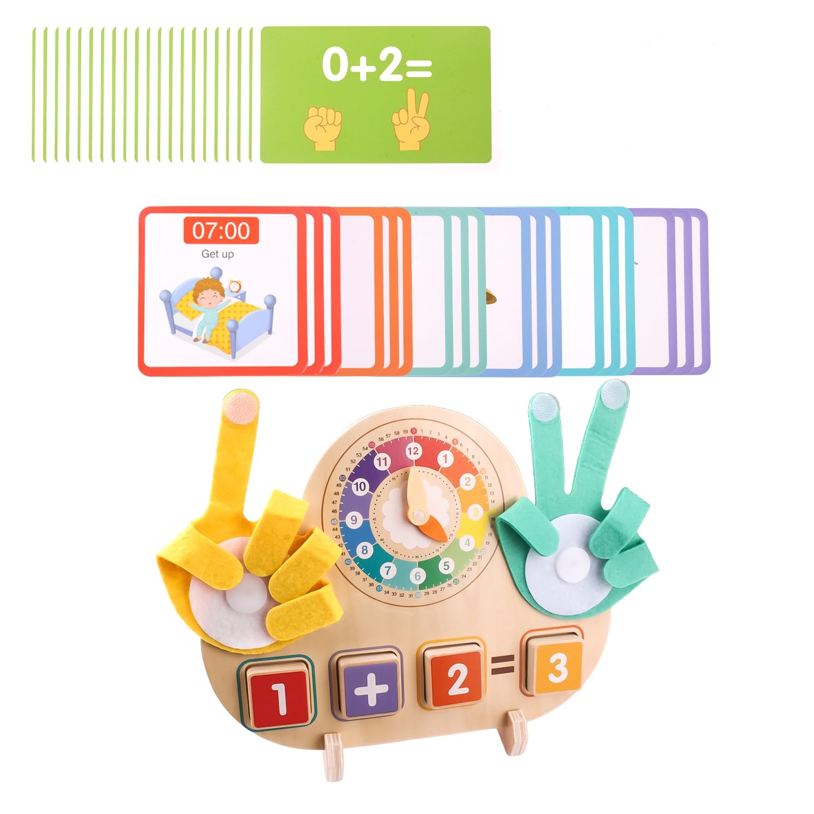 NIRJIK Montessori Toys, Creative Clock Style Montessori Learning Toys with Finger Counting and Number Tracing