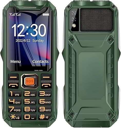 Yoidesu 2G teléfono desbloqueado multifuncional Dual SIM teléfono celular grande 16800mAh batería retro teléfono para personas mayores (verde)