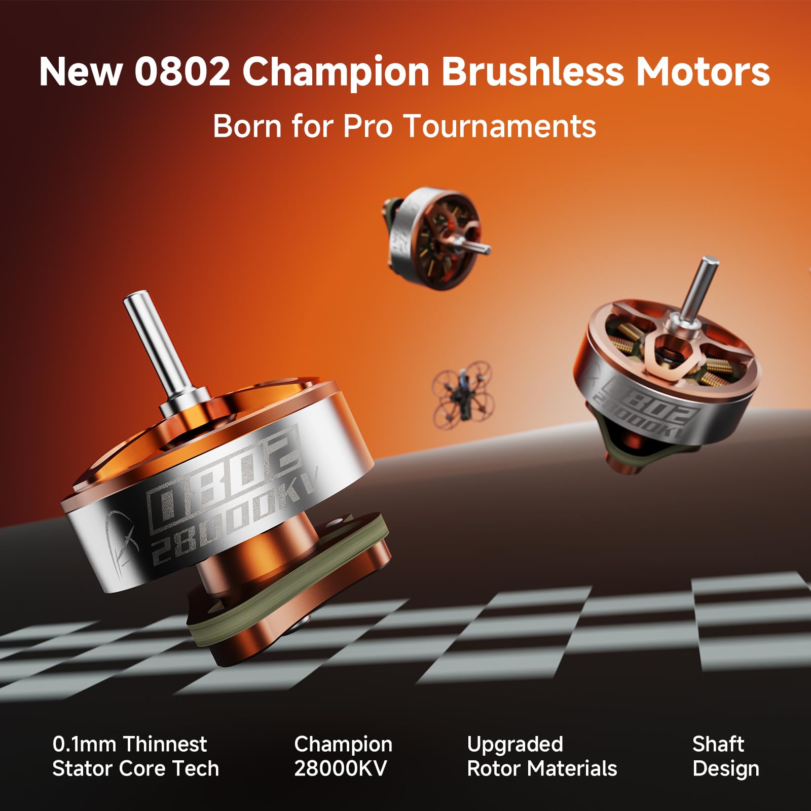 BETAFPV 4pcs 0802 28000KV Brushless Motor for Champion Drone like Air75 II | 1S FPV Drone Motor compatible for Matrix G4 5IN1 II FC, 65/75mm 1S Brushless Whoop Quadcopter like Meteor65 Pro FPV Quad
