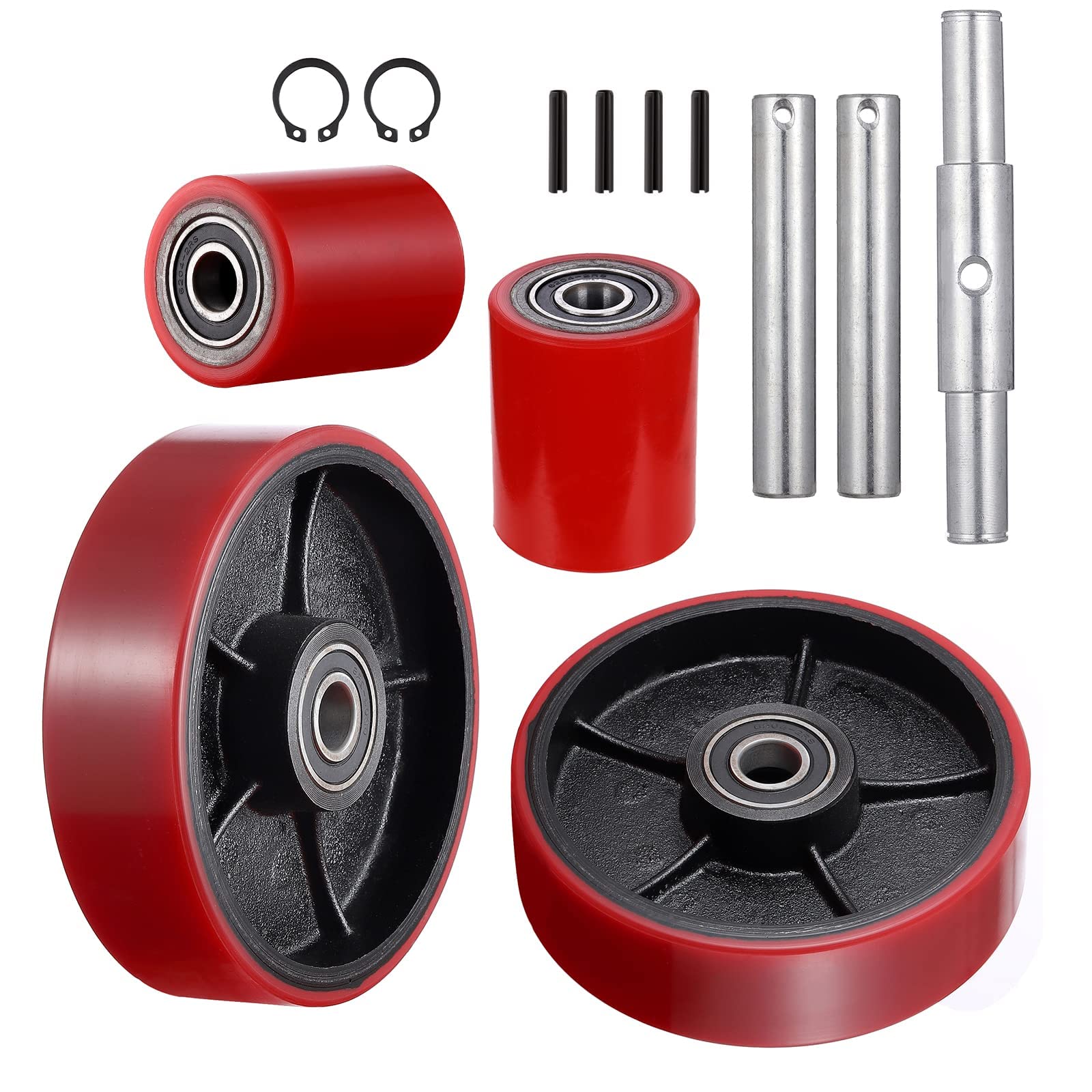 Buy Pallet Jack Truck Wheels Replacement Kit 20mm ID Bearings 7"x2