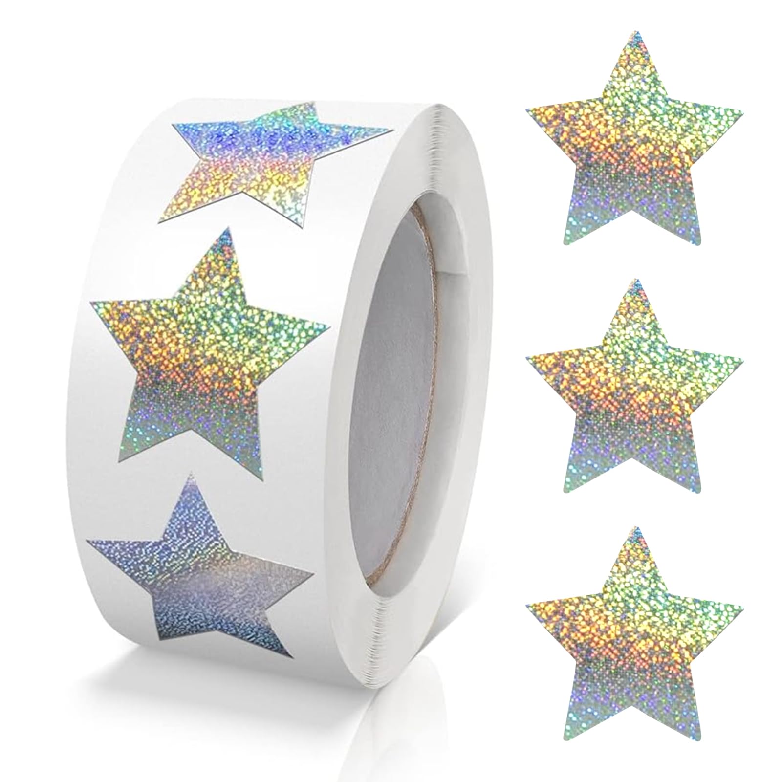 Green Star Stickers - 500 Pack Glitter Labels -10