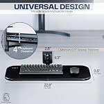 VIVO Under Desk Rotating 23 x 10 inch Computer Keyboard and Mouse Tray, Swiveling Platform, Ergonomic Typing, Black, MOUNT-KB01B