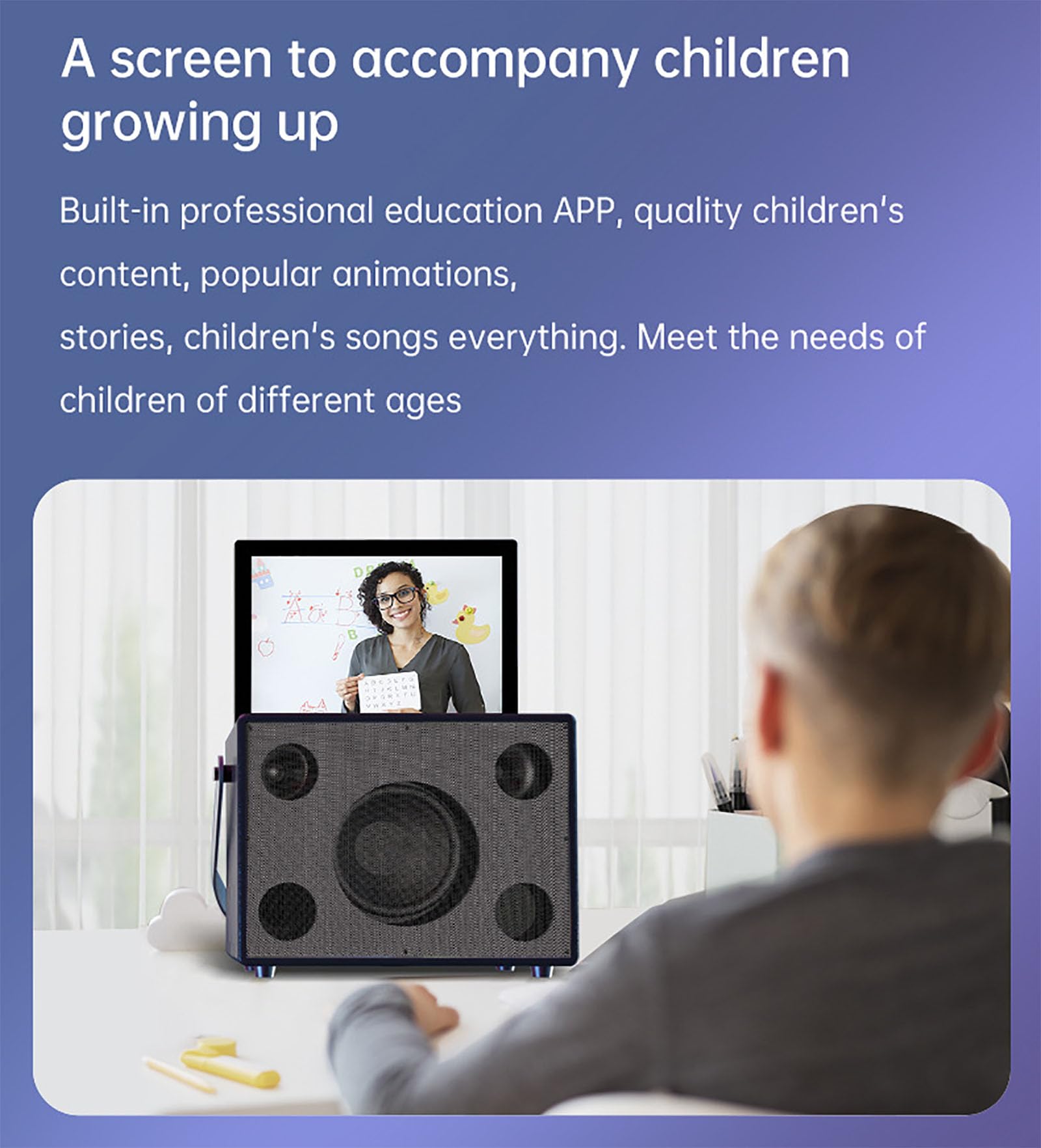 Dispositivo Karaoke Professionale, Altoparlante Karaoke Senza Fili con Touch Screen da 14,1", Supporta il Controllo dell'App del Telefono e Schermo Rotante, Supporta il Doppio Design e Facile da Rip