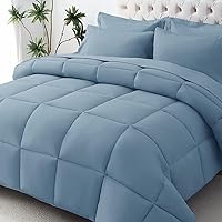 Vista 39 de JOLLYVOGUE - Juego de edredón de tamaño Queen, 7 piezas, cama en una bolsa, edredones ultrasuaves, edredón con relleno alternativo de plumón