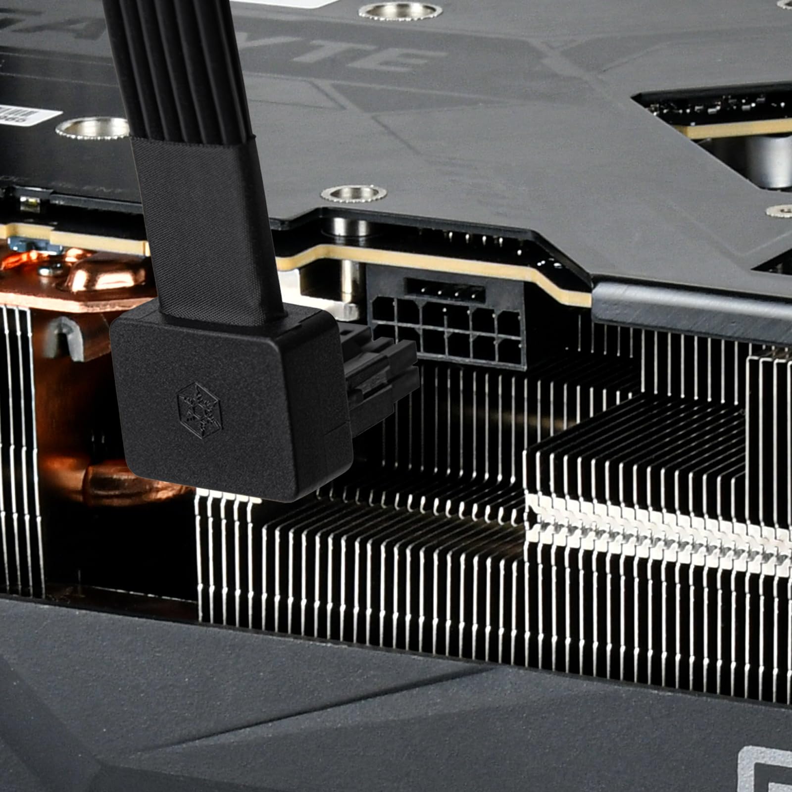SilverStone Technology Cavo PP14-90 da 12+4 pin (PSU) a 12+4 pin (GPU) a basso profilo, angolato a 90°, 12 VHPWR, PCIe Gen5, SST-PP14-90