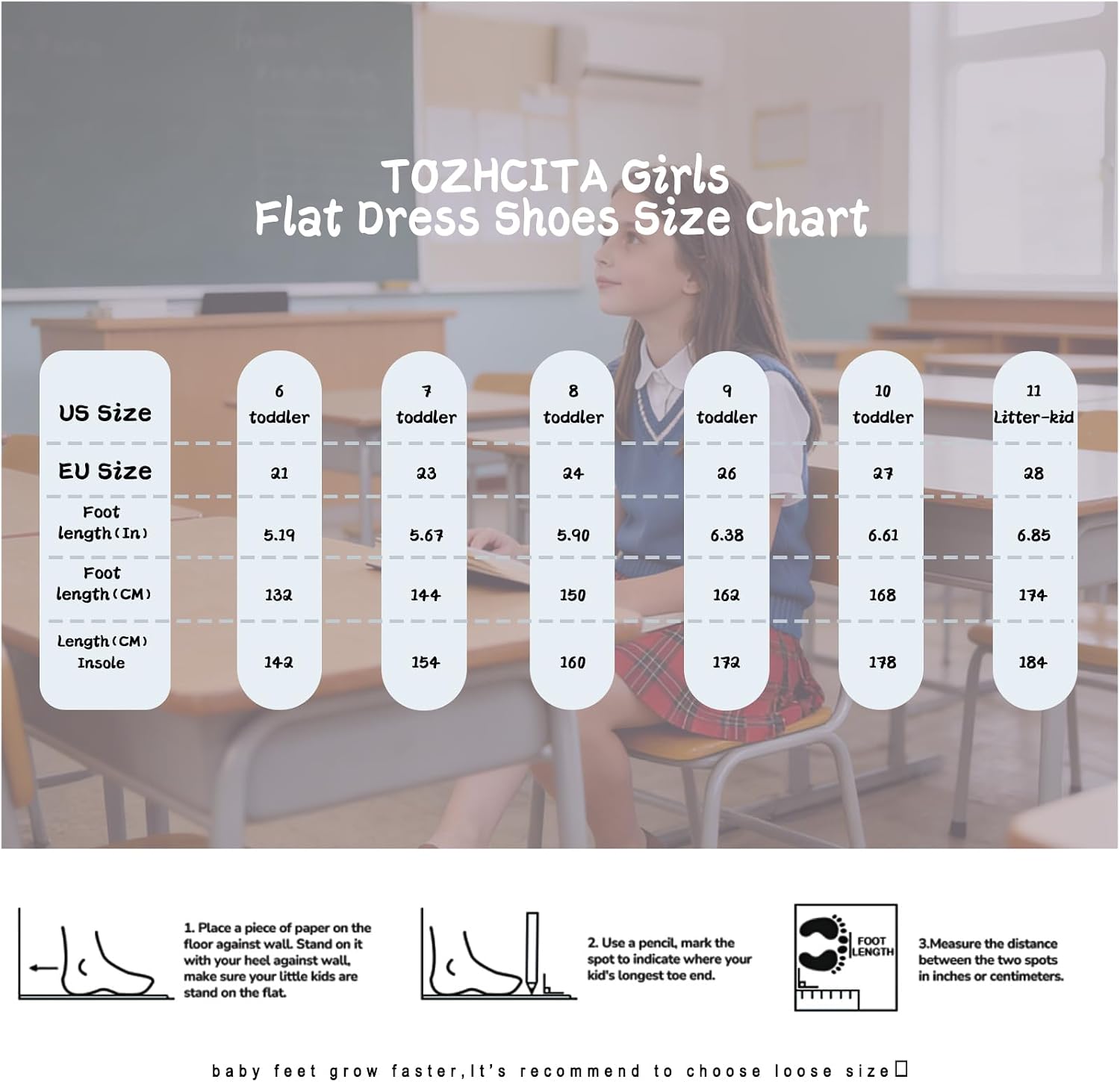Toddler Little Girl Classic Mary Jane Uniform Shoes T-Strap Ballet Dress Flats for Girl Party Wedding School Shoes