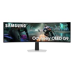 Offerta Samsung Monitor Gaming Odyssey OLED G9 (S49DG912), Curvo (1800R), 49'', 5120x1440 (DQHD), 32:9, HDR10+, QD-OLED, 144Hz, 0,03ms (GtG), Compatibiltà G-Sync, HDMI 2.1, Micro HDMI, DP, Ingresso Audio