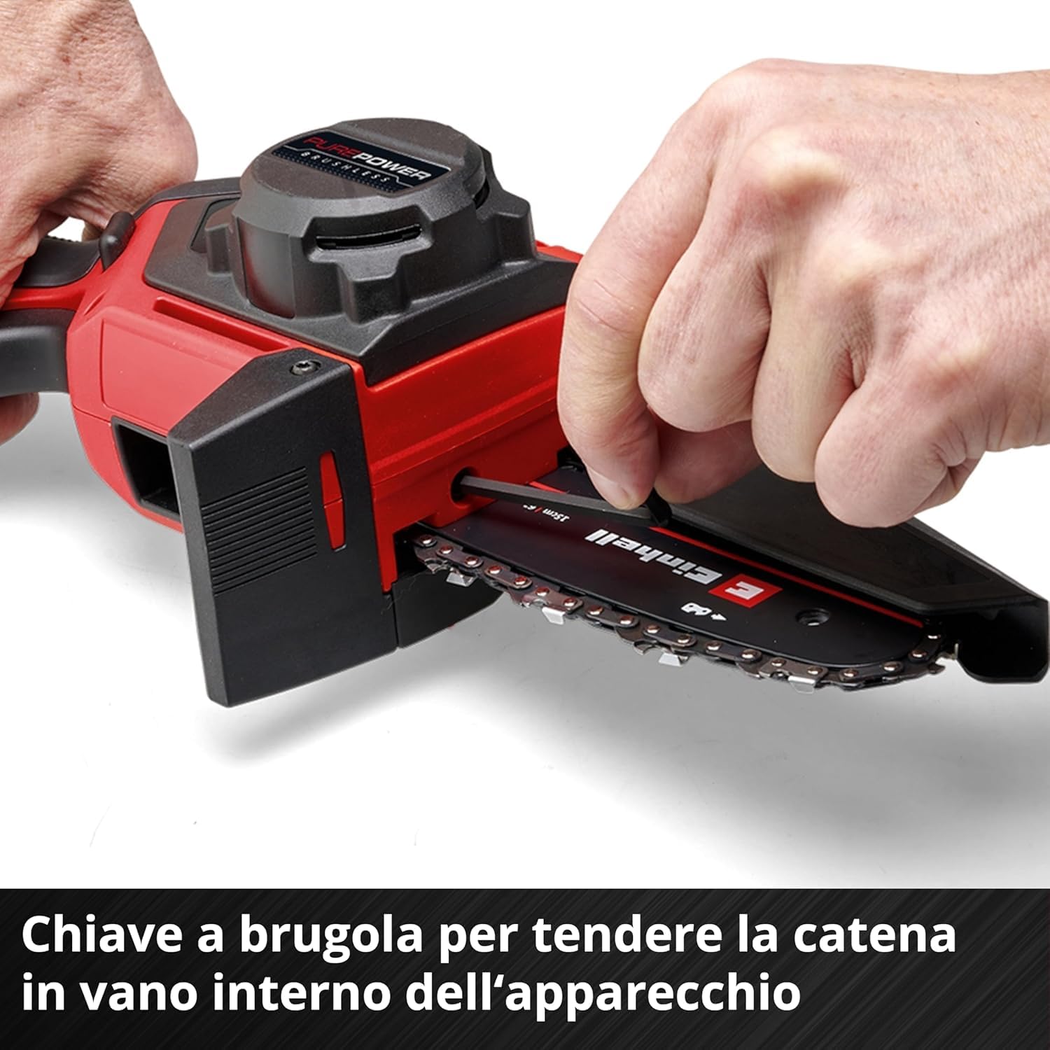 Einhell Motosega a batteria GE-PS 18/15 Li Bag Kit Power X-Change (18 V, Brushless, lunghezza di taglio 12,5 cm, con batteria 2,5 Ah, caricabatteria, catena di ricambio, Einhell Bag 45/29)