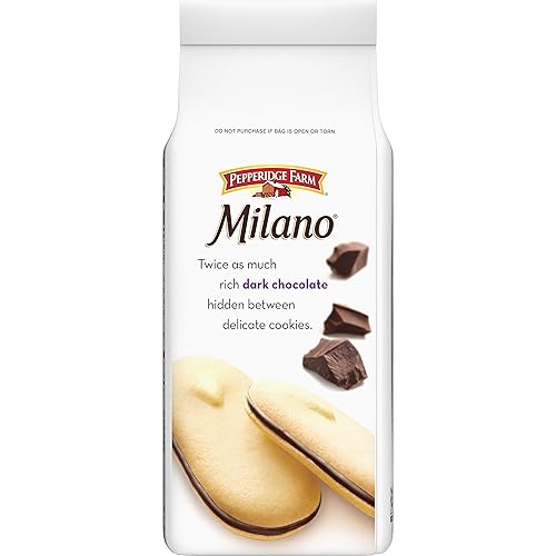 Vista 37 de Pepperidge Farm, Milano, galletas, chocolate negro, 22.5 onzas, paquete múltiple, tina, paquetes de 2, total de 30