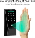 Wyze Palm Lock, Smart Door Lock with Palm Vein Recognition, Keyless Entry Smart Locks for Front Door, Keypad, Auto Lock, Dual Battery, Wi-Fi, Works with Alexa & Google, BHMA, IP53, Mechanical Key