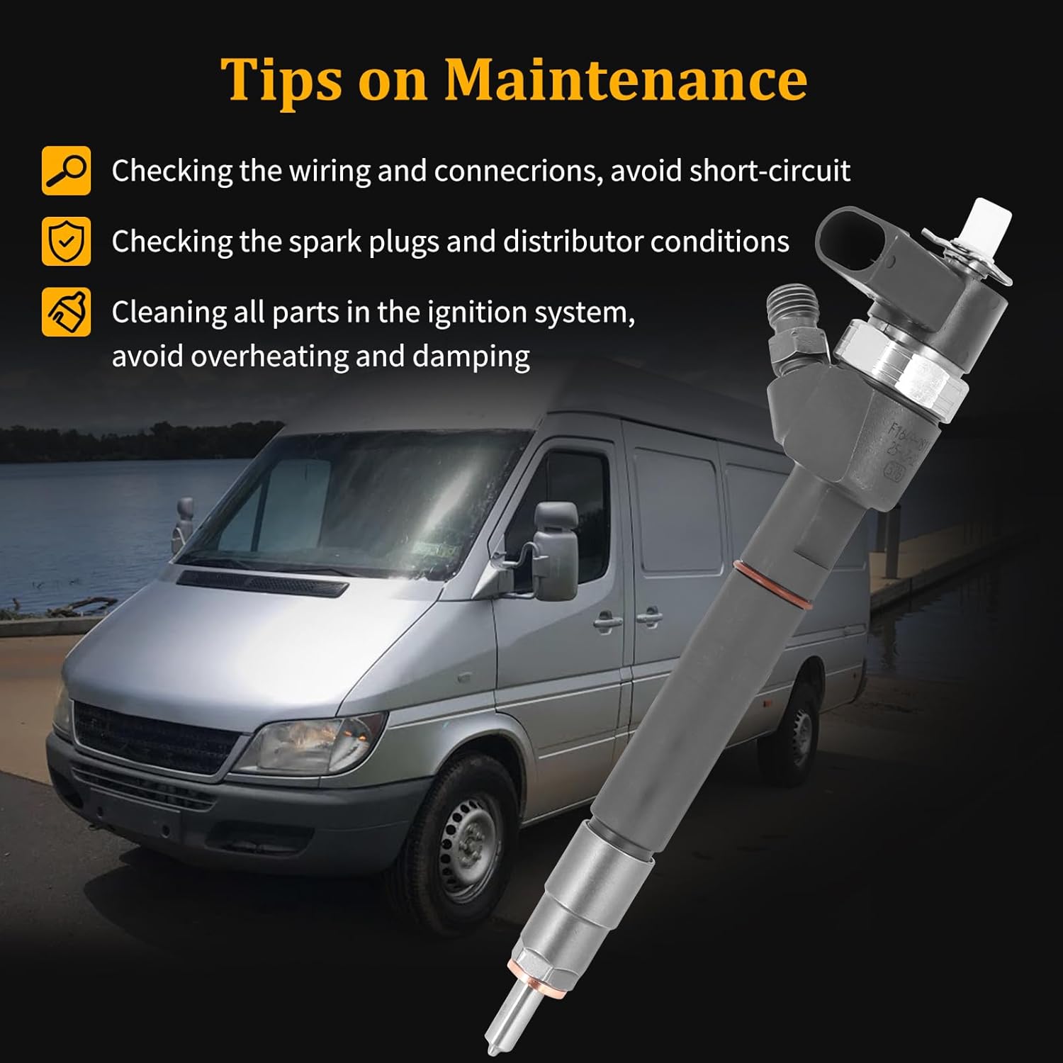 Dokili Diesel Fuel Injector Compatible with Mercedes Dodge Freightliner Sprinter 2500 3500 OM647 2.7L Replace# 0445110162 6470700187 68001837AA