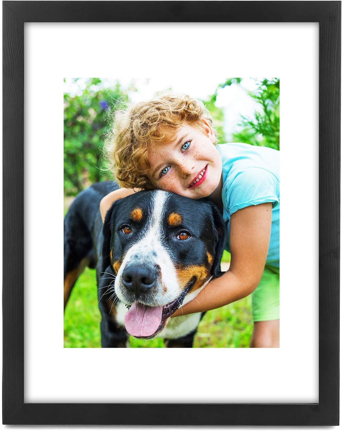 LEHOM 11x14 Picture Frame Black Solid Wood Photo Frame with extra 3 Mats For 8x10in / Two 5x7in / Five 4x6in Pictures Display, Shatter Resistant High Definition Glass, Wall Hanging and Tabletop 1 Pack