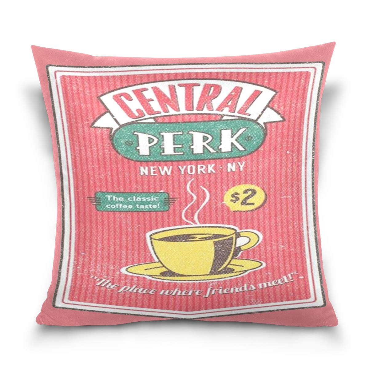 N / A A Variety of Linen Throw Pillow Cases Protector with Zipper Standard Pillow Case Decorative Pillow Covers for Couch,16x16 Inches (Friends)