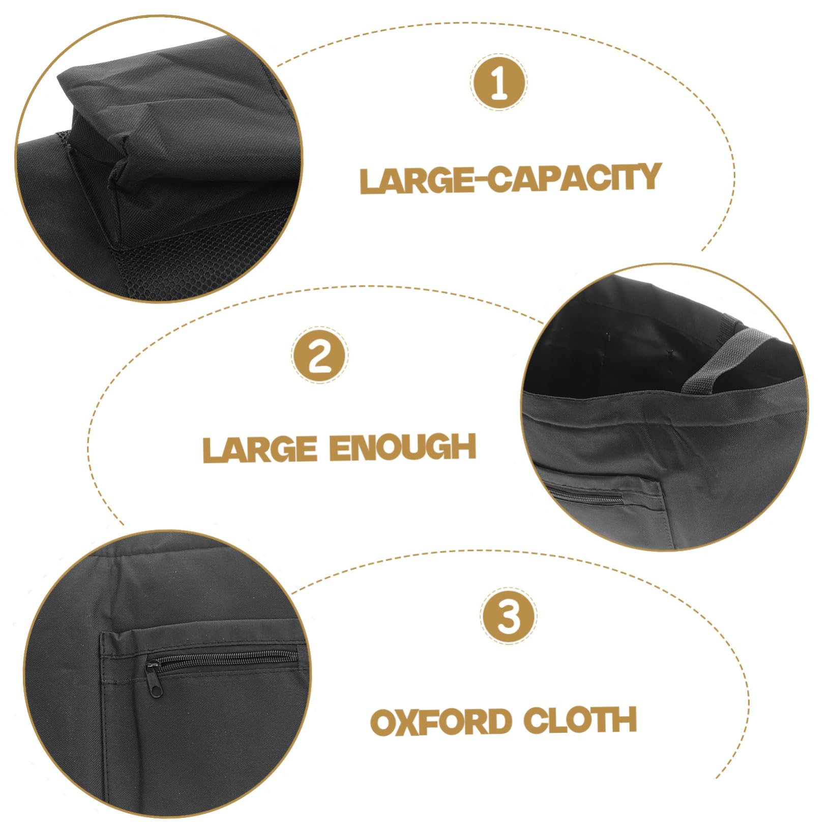 Bolsa Colgante para Andador Negra de Tela Oxford Ligera | Gran Capacidad, y Fácil de Llevar, Uso en Compras y Actividades al Aire Libre