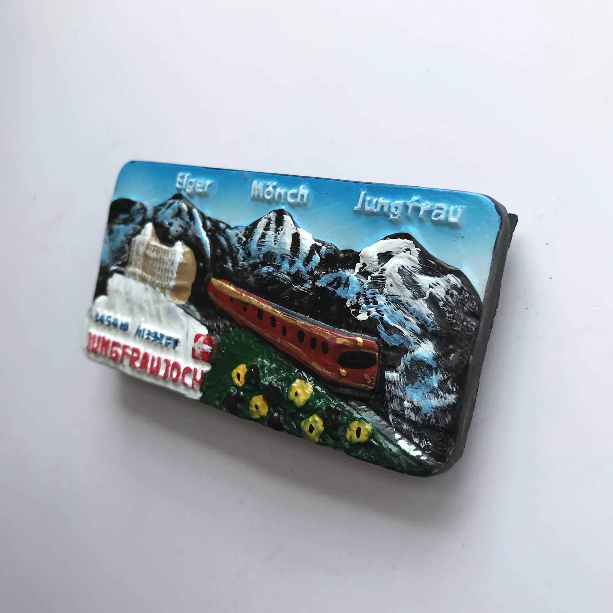 Magnete Frigorifero 3D Svizzera Jungfraujoch - Souvenir Di Viaggio In Resina - Decorazione Casa E Cucina - Regalo Originale Per Ricordi Di Viaggio