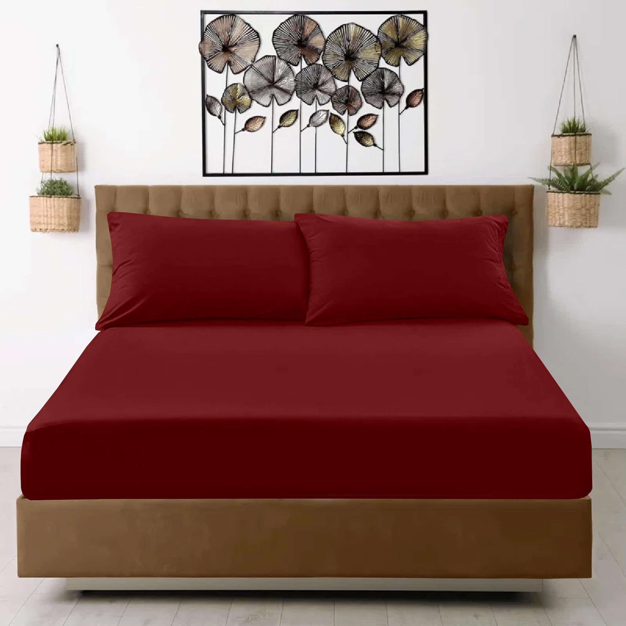 EverSoft Bedding 100% Egyptian Cotton 400 Thread Count Fitted Bed Sheets 35cm Extra Deep Single Mattress Fitted Sheet Soft & Luxury Deep Pocket Single Bed Sheets