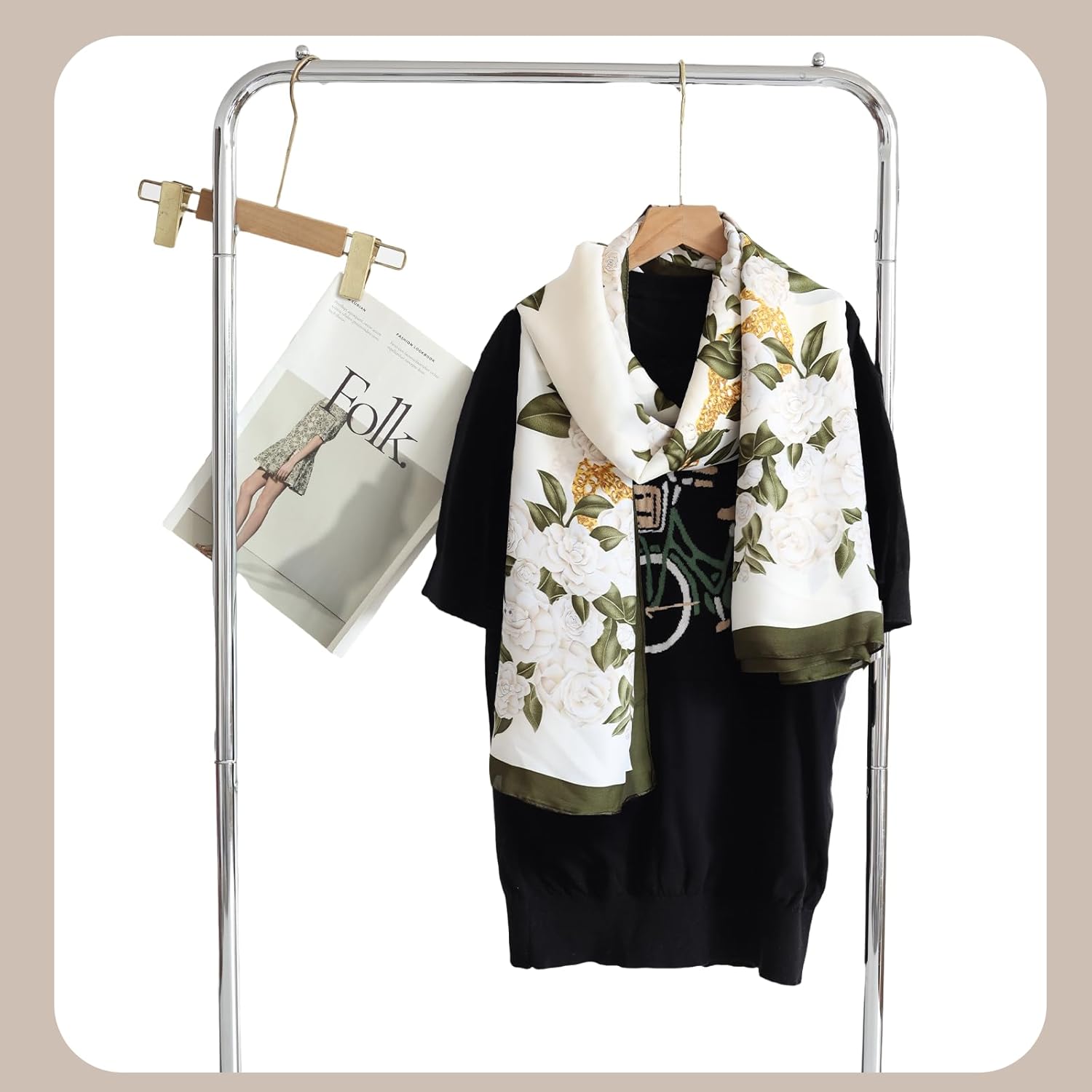 FINIZO Mulberry Silk Feeling Long Scarf for Women Large Shawls for Headscarf and Neck Sunscreen Shawls - Image 3