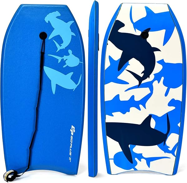 COSTWAY Tavola da Surf 33"/37"/41", Tavola Surf Bambini e Adulti in XPE, EPS e HDPE, Tavoletta Mare con Leash per Polso, Portata 85 kg - 1