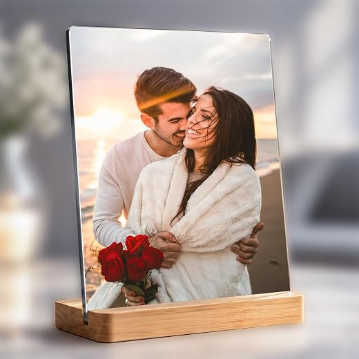 LOUISMIAA Custom Metal Photo Prints,Personalized Picture Gifts,Customized Metal Collage Photo Frame Gift for Family, Lover,Friend,Couple