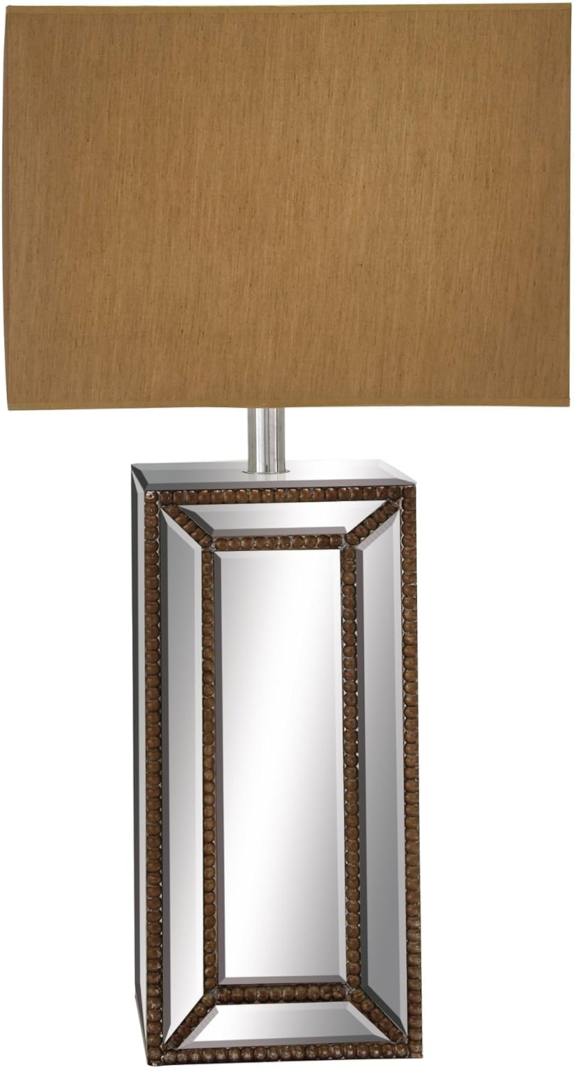 Benzara 87233 The Distinctive Wood Mirror Table Lamp Tools & Home Improvement