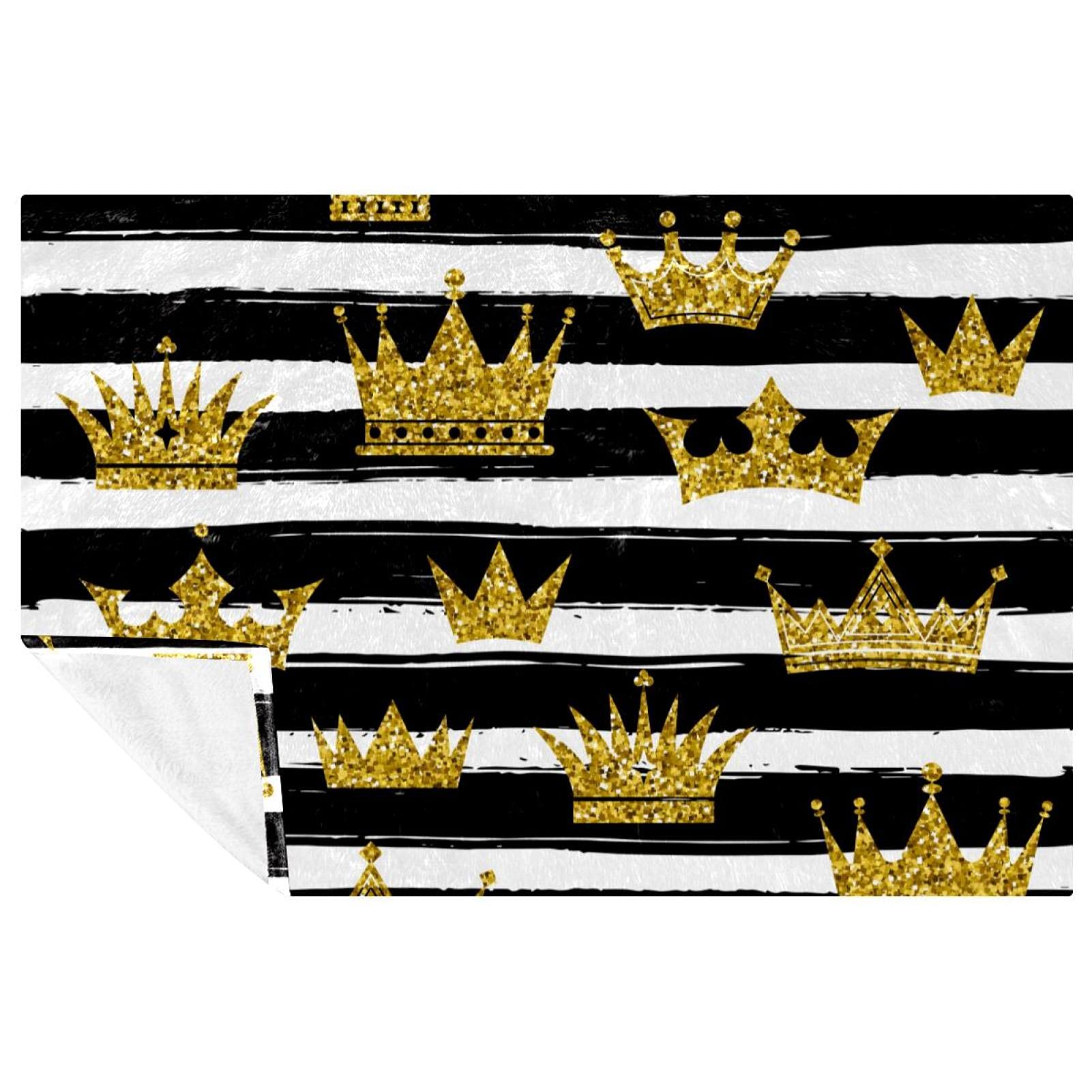 Couverture douce couronne Goldren 150x100cm pour lit et canapé
