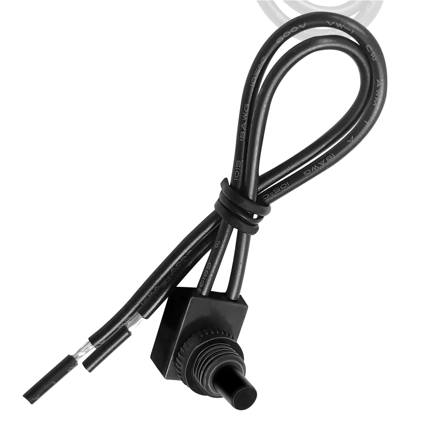 Push Button Switch ZING Ear ZE -107S ON Off Waterproof SPST Switch for Lamps Light Fixtures Appliances Automotive and Fans Replacement Part with 6" Lines