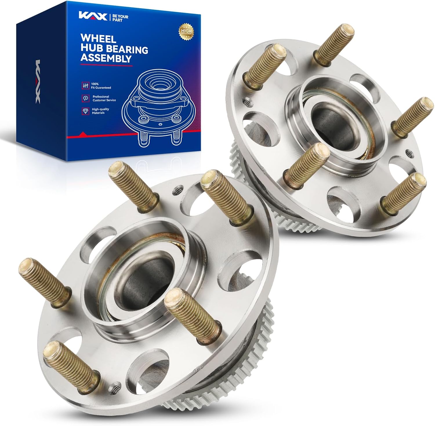 KAX 512188 2PCS Rear Wheel Hub Bearing Compatible with Honda Accord 2003-2007, Acura TL 2004-2008,5 Lug