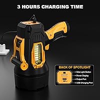 Vista 4 de MIXILIN Rechargeable Spotlight 99,000 Lumens, Super Bright LED Spotlight Flashlight Outdoor with COB Light & Foldable Tripod, 10000ɱAh Long Lasting