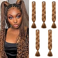 Vista 39 de Benehair 1 paquete de 1 paquete de extensiones de cabello trenzado de 24 pulgadas, extensiones de cabello sintético de alta temperatura, extensiones