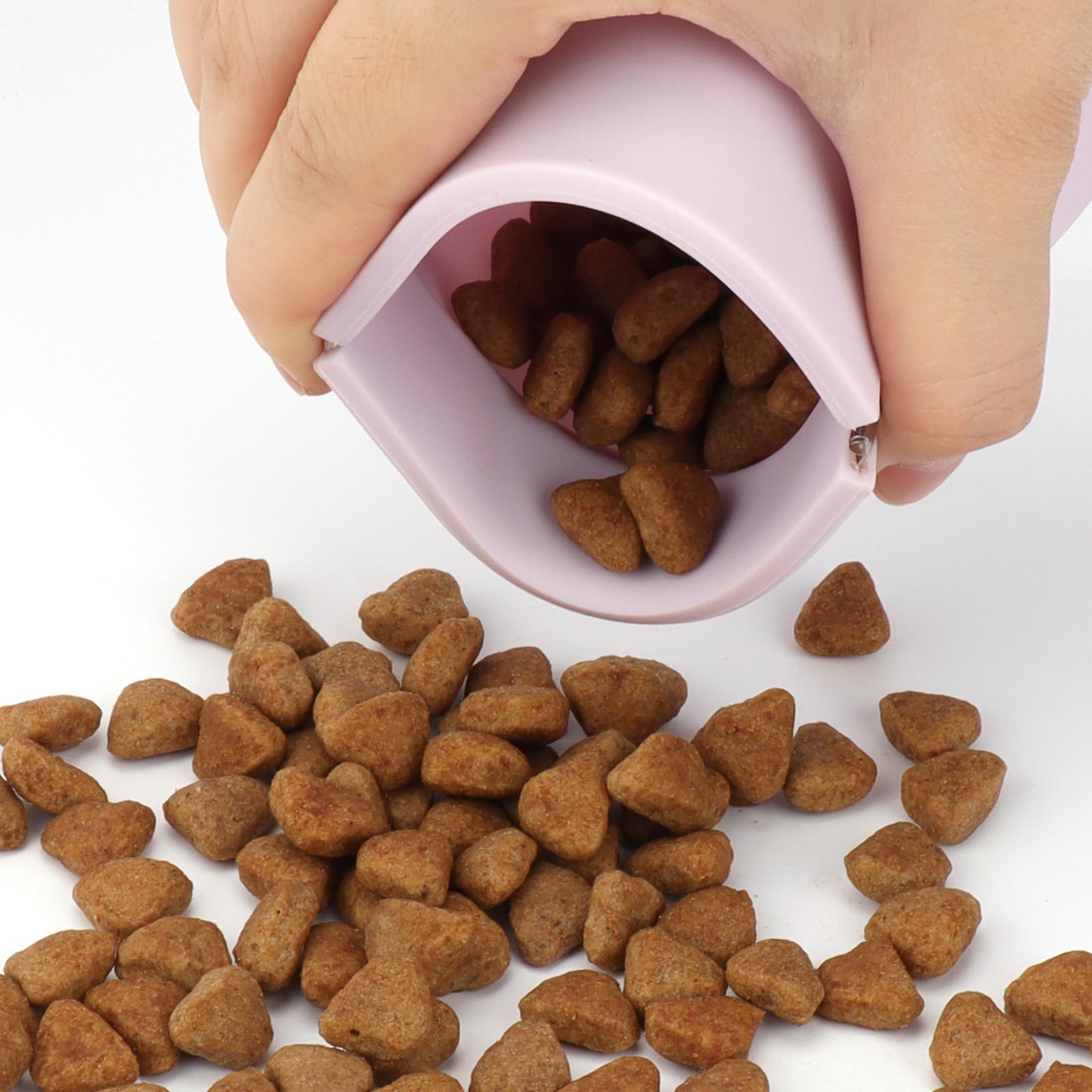 WALLFID Silicone Dog Treat Pouch Small Bag,Auto Closure,with Pet Training Clicker,Walking Bag for Dog and Cat,Pocket Size,Easy to Clean,Odorless,Travel Walking Bag (light purple) - Image 2