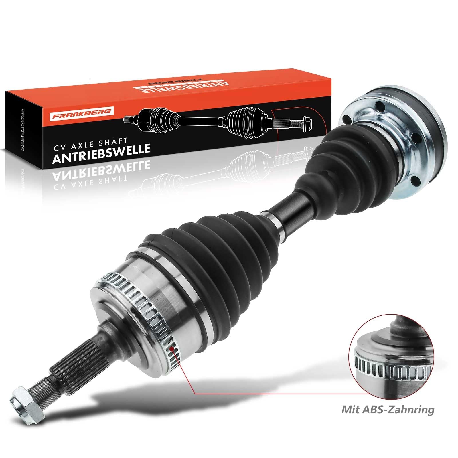Frankberg Eje motriz Eje de transmisión con ABS Ring Eje delantero Compatible con V-Klasse 638/2 V200 V220 Vito Bus W638 108 110 112 Vito Combi W638 108 110 112 Replace# 6383342334