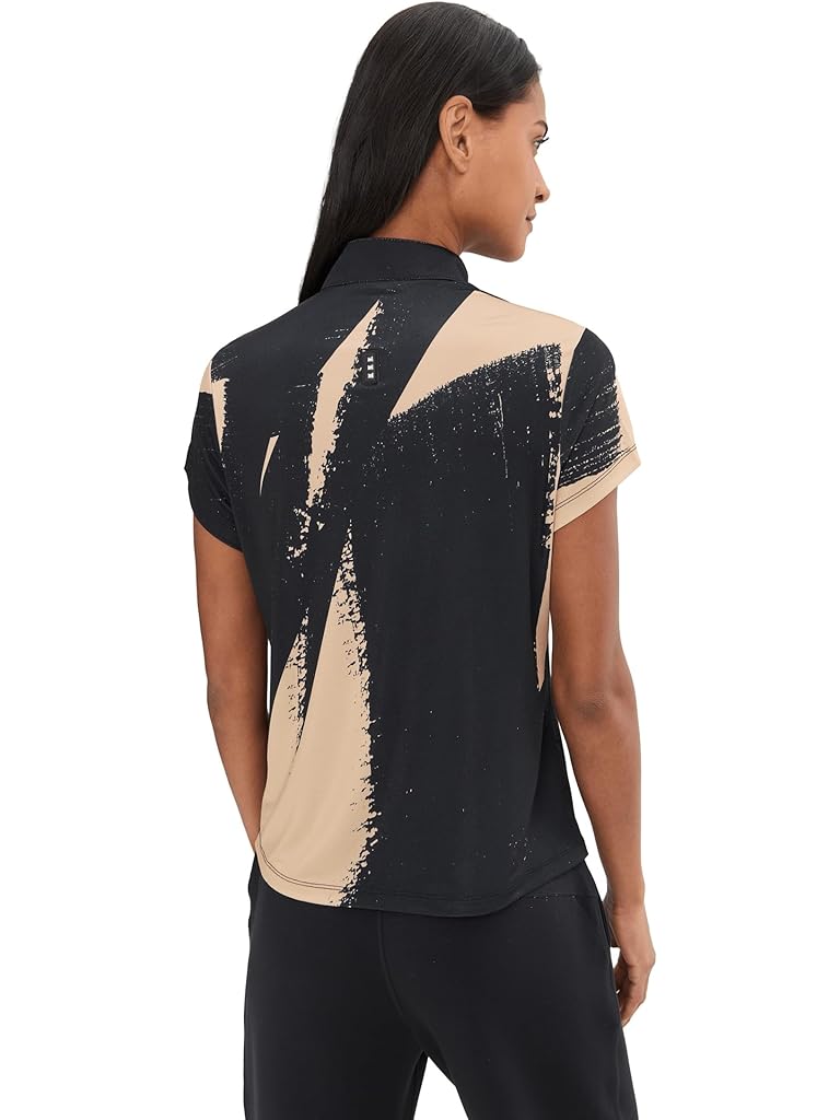 Blue Jamie Sadock Brushed Print Short Sleeve Polo