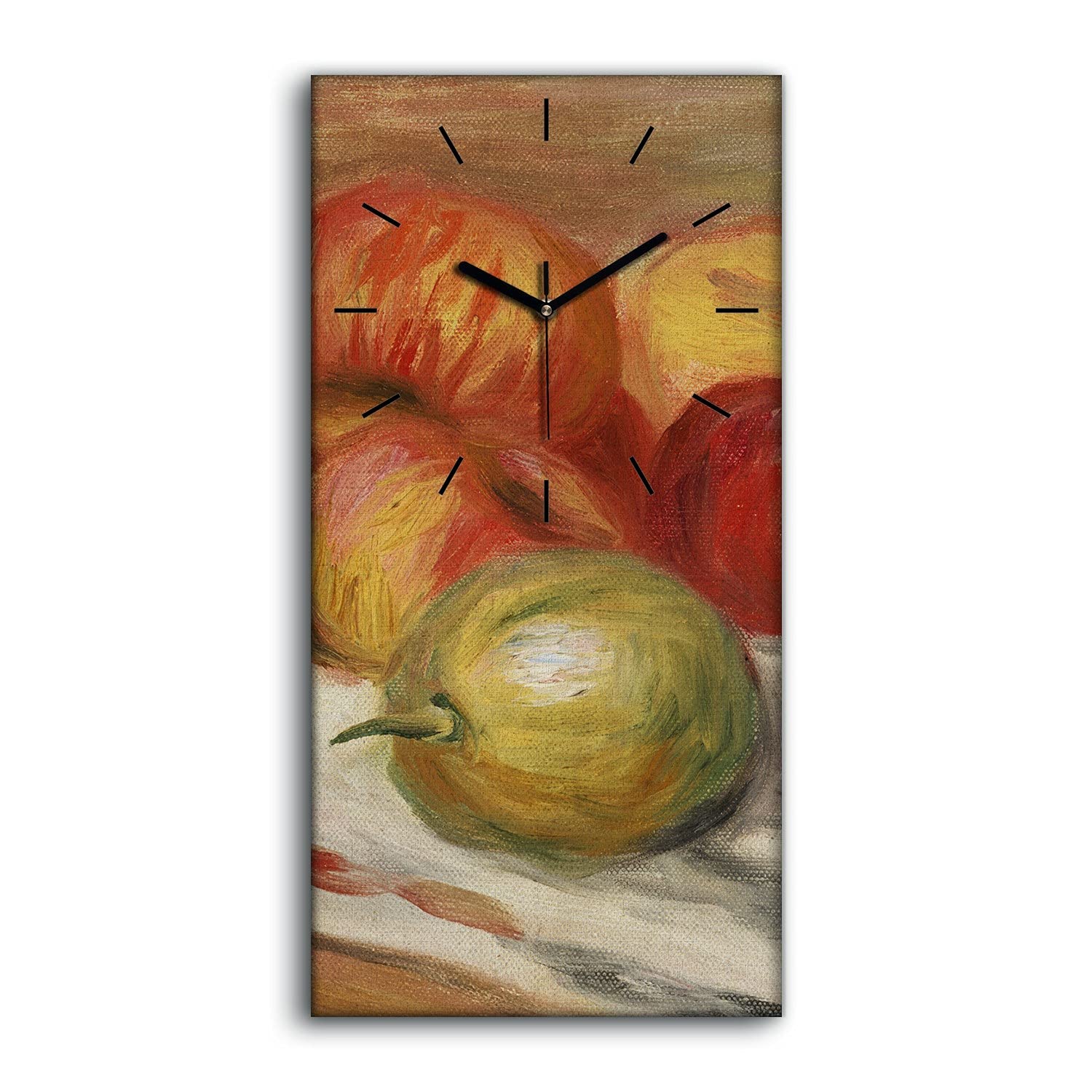 Horloge sur Toile Fruits Pommes pour un Salon Moderne et Silencieux