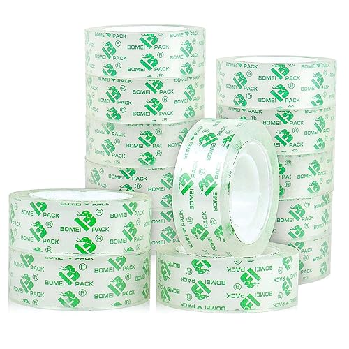 BOMEI PACK 14 rollos de cinta transparente, repuestos de cinta transparente para dispensador, cinta para manualidades para envolver regalos, hogar,