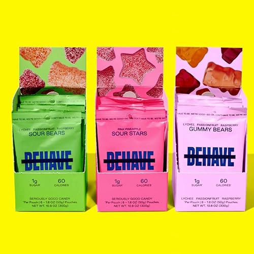 Miniatura 4 de BEHAVE Variedad de ositos de gomitas de 1.8 onzas (paquete de 6)  Caramelos aptos para dieta keto y diabéticos  Sin OMG, sin gluten, kosher, sin