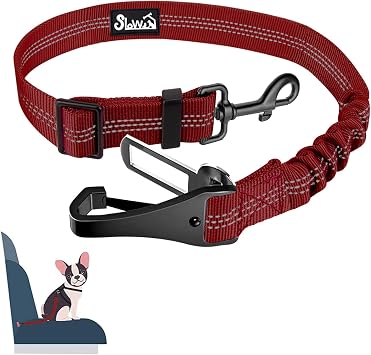 SlowTon Dog Car Seat Belt, 3 in 1 Latch Bar Attachment Dog Safety Seatbelt