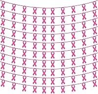 Vista 1 de Irenare Guirnalda de fieltro de cinta rosa de 13.1 pies de 13.1 pies para decoración de concientización sobre el cáncer de mama, guirnalda de cinta