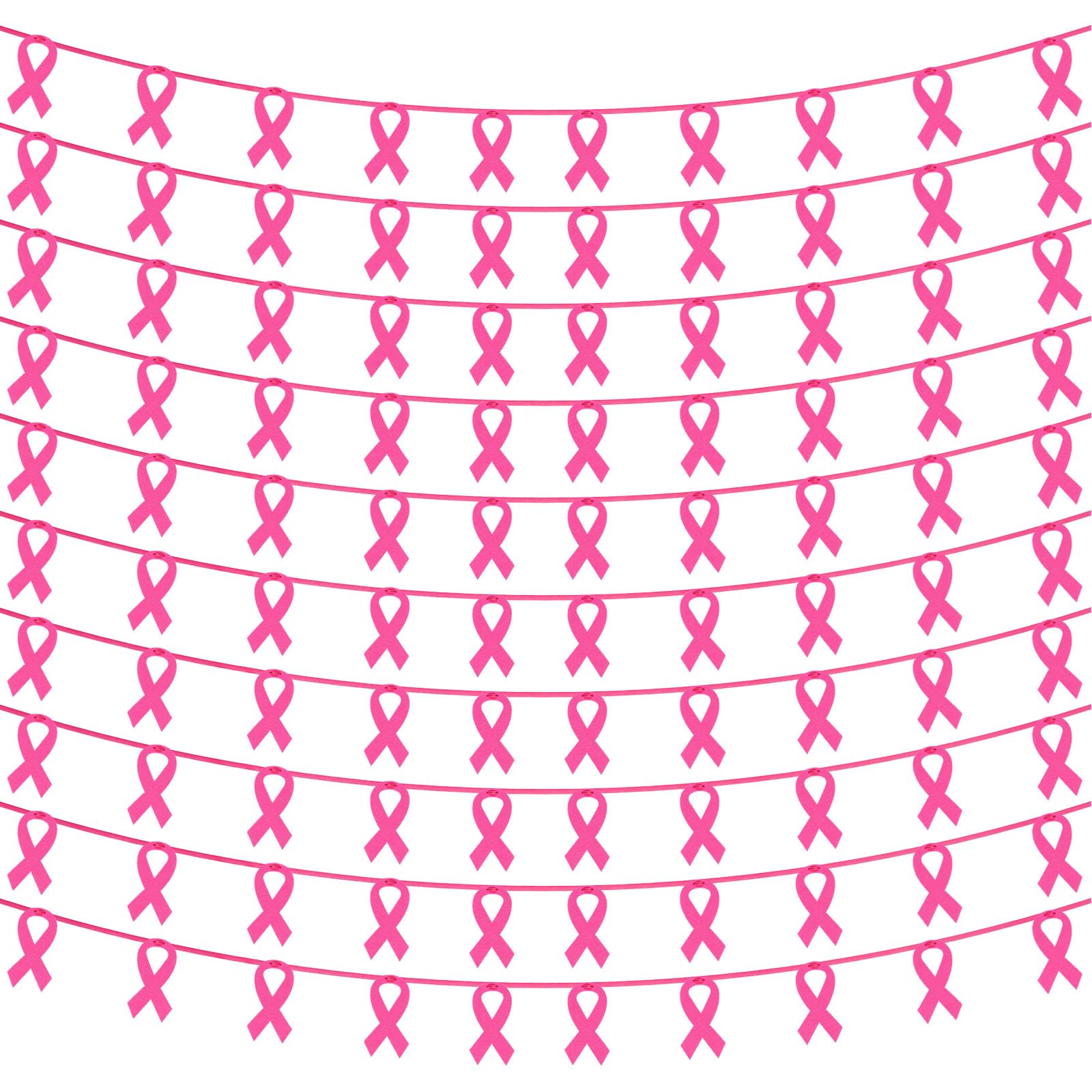 Irenare 10 Pcs 13.1 Feet Breast Cancer Banner 4 inch Pink Ribbon Felt Garland for Breast Cancer Awareness Decorations Pink Ribbon Garland Banner Decor Banner Sign Party Supplies