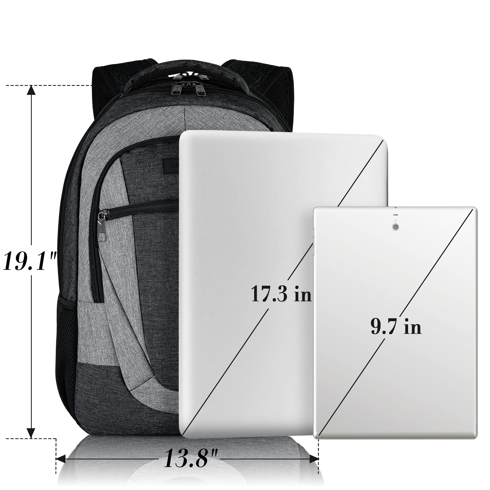 BIKROD Zaino per uomini e donne, zaino scolastico extra large per adolescenti, zaino resistente all'acqua, adatto per laptop da 17 pollici, borsa per computer robusta antifurto aziendale, idea regalo