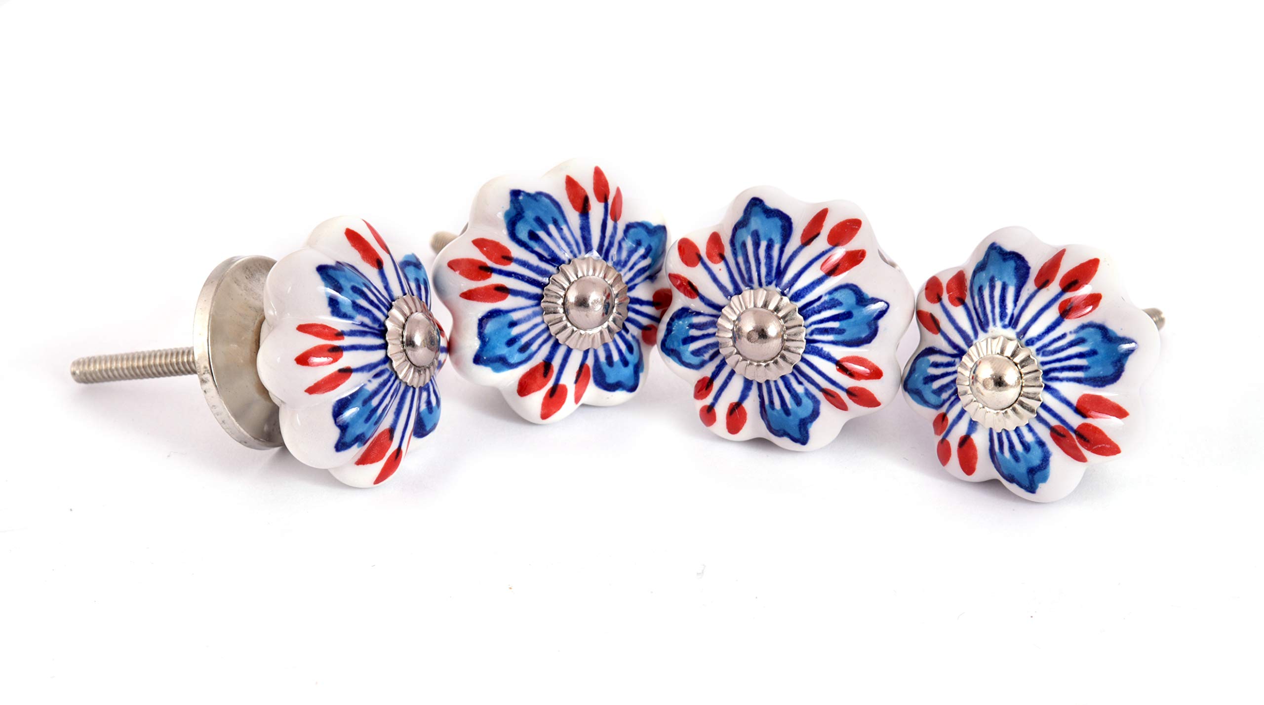 Craft Trade Door Knobs Ceramic Designer Door Knobs for Home Dresser Drawer Wardrobes Cupboard Doors Home Office Kitchen Bedroom (Pack of 4)