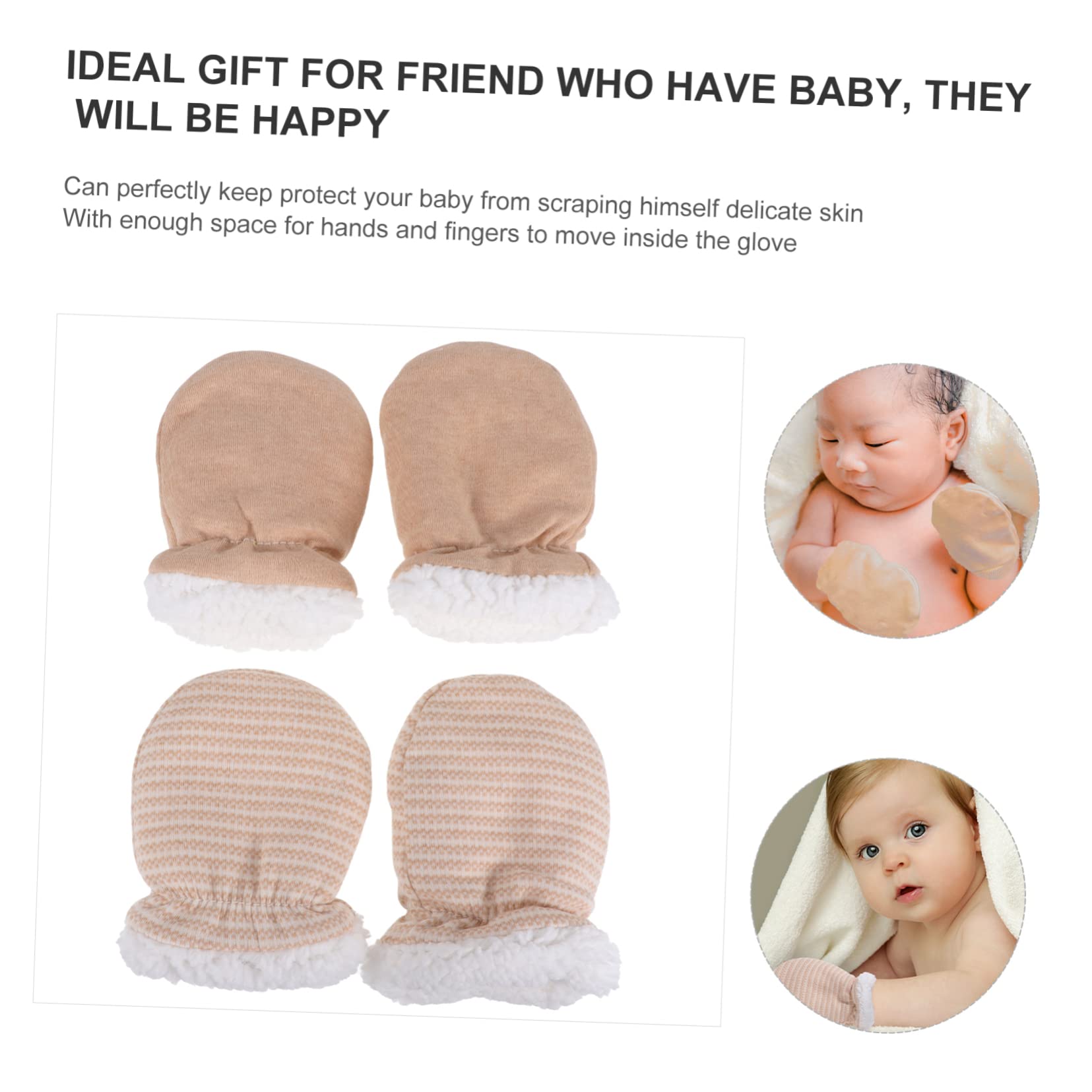 Didiseaon Baby Gloves 2 Sets Anti-scratch Newborn Gloves Long-lasting Elastic Fit for Sensitive Skin