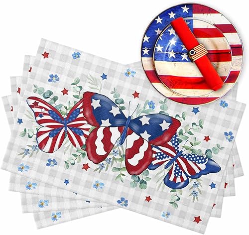 Vista 878 de Juego de 6 manteles individuales rojos para el día de San Valentín, diseño de corazón de San Valentín, resistentes al calor, lavables, manteles