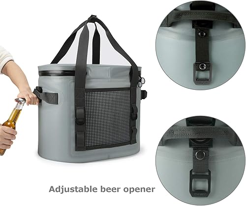 Miniatura 8 de TOURIT Enfriador suave de 3020 latas a prueba de fugas, bolsa térmica impermeable con aislamiento de lados suaves con enfriador para senderismo,