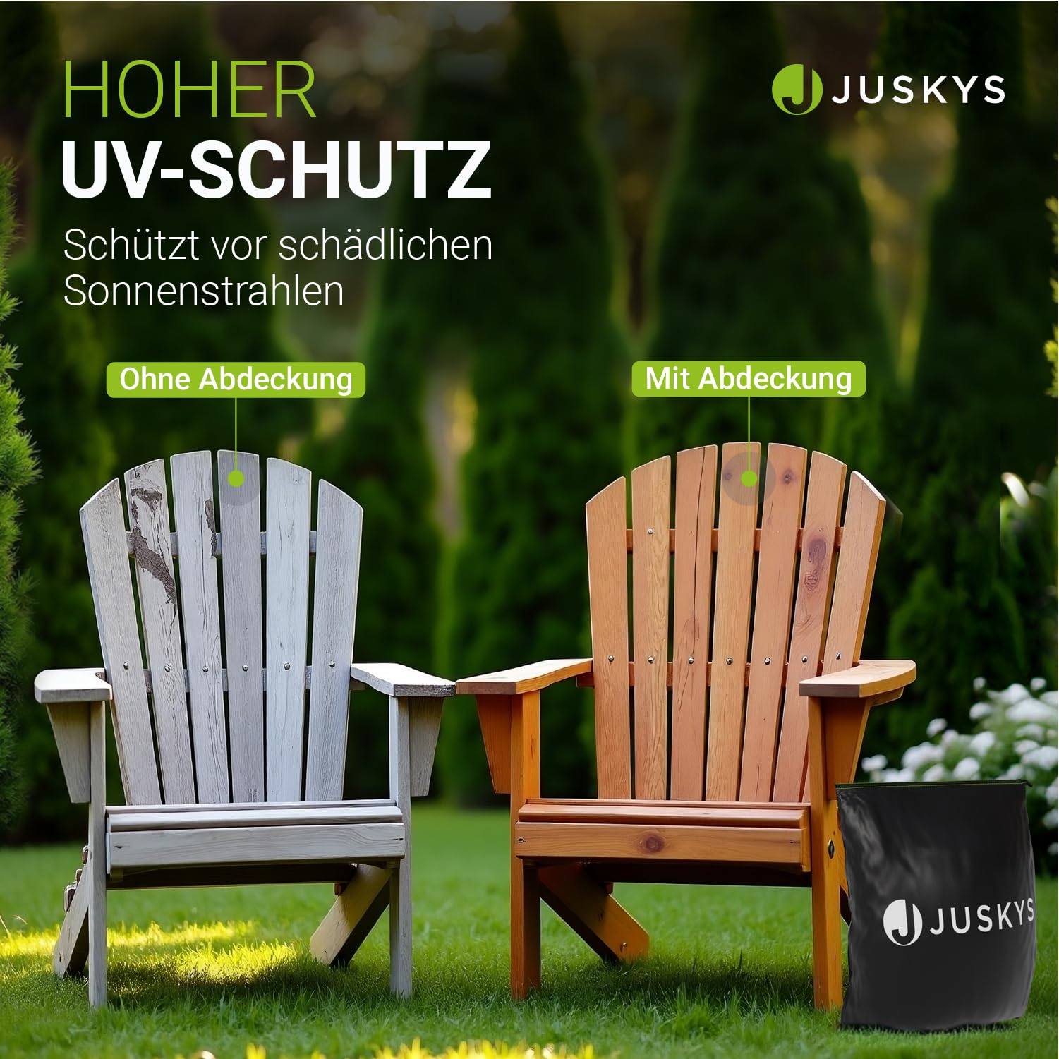Juskys Gartenmöbel Abdeckplane CoverSafe Pro 300x200x90 cm - winterfest & wasserdicht - Schutzhülle für Gartentisch, UV-Schutz, Abdeckhaube Gartentisch