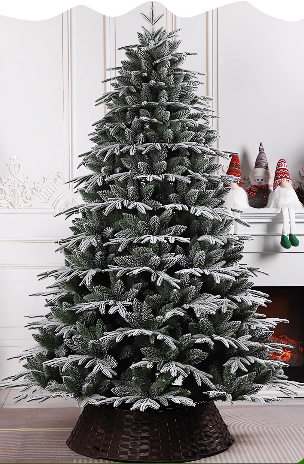 AUTOYSUR Christmas Tree Small Pine Needles Artificial Christmas Trees，Xmas Holiday Tree for Home and Office Small Spaces,Easy Assembly Metal Stand (HX-17,180cm)
