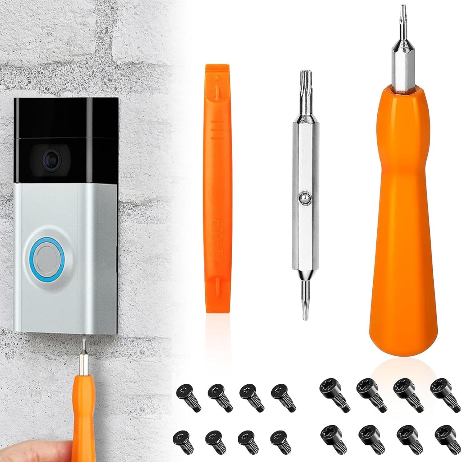 JEDELEOS Doorbell Screwdriver Replacement, Double-ended Screwdriver Bit Set for All Video Doorbell, Video Doorbell 2, Pro and Elite Battery Change and Wifi Password Reset Access with Doorbell Screws