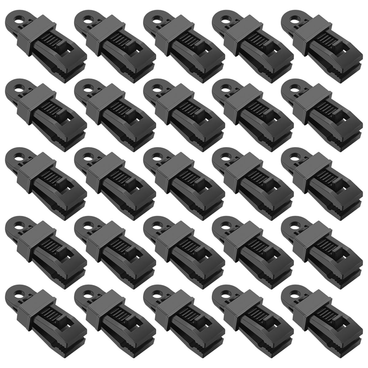 UKCOCO Clips para Tiendas de Campaña Resistentes al Viento, 30 Unidades, Negro