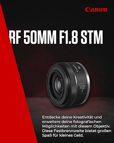 Canon RF 50mm F1.8 STM Objektiv | Kompakt leicht — šoninis vaizdas
