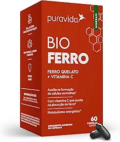 Puravida Vitaminas Bio Ferro Quelato Bisglicinato + Vitamina C 60 Cápsulas